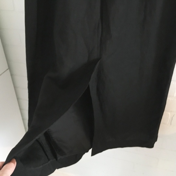 Vintage Y2K Maxi Column Skirt Rayon/Linen Front&Back slit Lined Black Country 12 - Picture 9 of 12